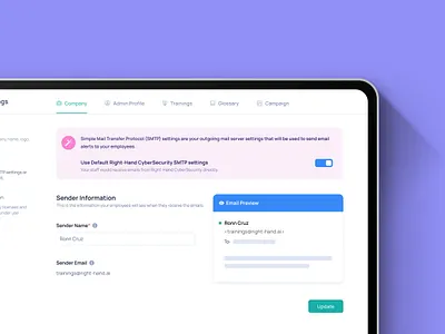 Company Settings experience settings ui ux