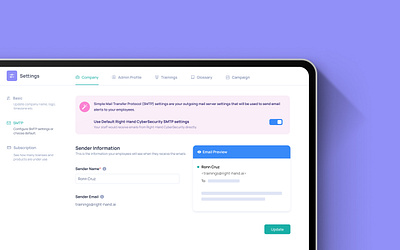 Company Settings experience settings ui ux