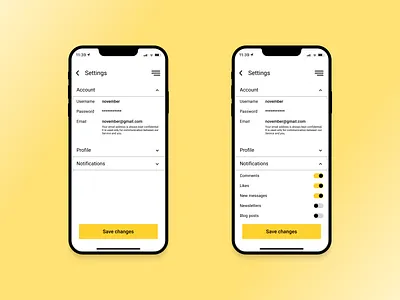 Daily UI 007 — Settings dailyui ui ux