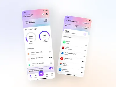 Telco App UI - Figma Freebie affinity andoid app app design application design flat ios minimal mobile app product design revamp sim company telecom app trend ui user experience user experience design user interface ux