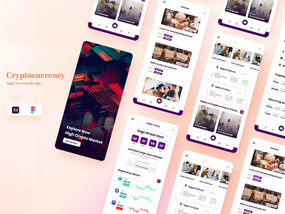 Cryptocurrency App UI Concept app banking bitcoin blockchain crypto wallet cryptocurrency cryptocurrency app ethereum figma illustration interface minimalistic mobile design modern motion graphics new app ui ux xd