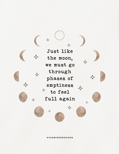 Moon Phases Designspiration design illustration inspiration lettering moon motivational quotes procreate selfcare typography