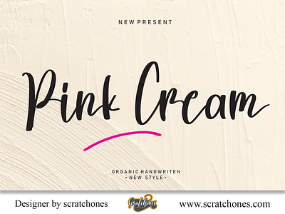 Pink Cream | Script-Handwriting Font branding brush font calligraphy dafont design download font free font hand writing handwriting handwritten illustration logo romantic font scratchones scratchones.com script vector wedding font