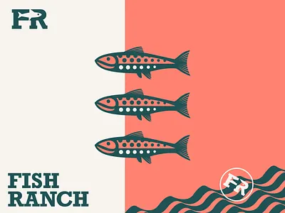 Fish Ranch animal fish fishing logo nature salmon