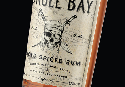 Yarr!! Skull Bay Rum design hand drawn illustration label luxury organic packaging packagingdesign pirate retro rum rustic skull sophisticated vintage vintagelabel