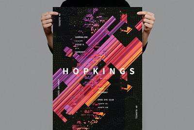 Hopkings Poster / Flyer catalog clean club design digital dj flyer gradient illustration indesign magazine neon night nightclub poster poster digital poster flyer print printable template