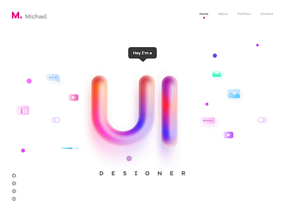 Portfolio website UI animation 2022 3d animation app ui branding colorful concept design illustration interaction logo muzli portfolio prototype shot trendy ui ux web webdesign