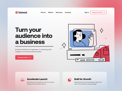 Financial experience Saas landing page for WordPress website 3d agency branding design finance flat illustration landing modern saas trend 2021 trend 2022 typography ui ux web