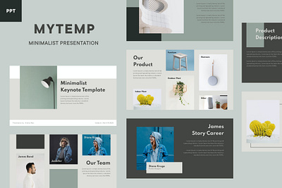 Mytemp - Minimalist Template annual annual report branding design designposter google slides graphic design illustration keynote multipurpose pitch deck powerpoint purpose report template ui vector web developemnt web maintance