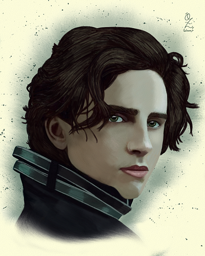 Timothée Chalamet Dune Portrait drawing by Oz Galeano art arte design dibujo digitalart drawing dune fanart illustration ozgaleano portrait retrato timothée chalamet