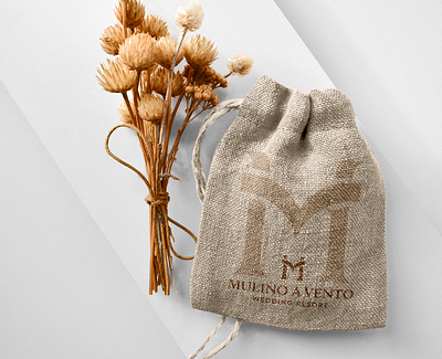 Organic pouch | Mulino a Vento brand branding design hotel logo logodesign logomark logotype mark merch minimal mockup mulino pouch resort wedding