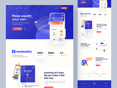 Wealthfront Landing Page bank banking branding credit card finance app finance web fintech homepage landing page mockup money money transfer pay payment method transfer ui uiux web design website website design