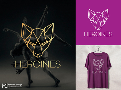 Logo Design for Heroines (Dance Group) art branding design fox graphic design illustration lineart logo logo design