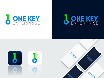Logo Design: Software Logo for One Key app branding design icon logo software logo design