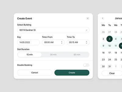 Skylight - UI Elements app branding calendar picker clean clean ui dark light ui layout dashboard design system design ui kit graphic design insights modal popup navigation web desktop rental revenue ui ui elements components ui system user interface ux