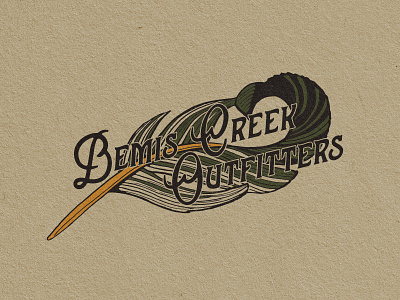 Bemis Creek Outfitters branding design illustration logo poster typography