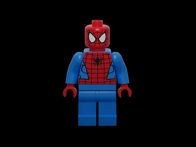 lego figure spider man / second work 3d 3d modeling blender character illustration isometric low poly