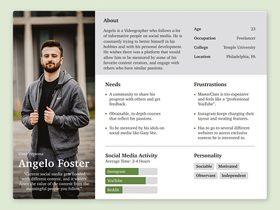 Persona Card design figma persona presentation ui design user user research