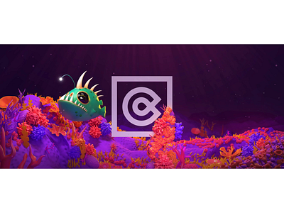 Website Header - "Water" 3d animation 3d design angler fish animated gif animated gifs animation character animation coral reef design fish illustration motion design motion graphics ocean website design