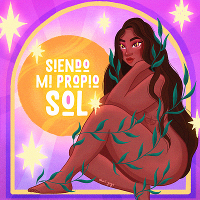 Siendo mi propio sol amor propio body positive curvy girl girl power illustration self love sun