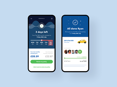 Car Insurance App - Renewals app design graphic design ui ux