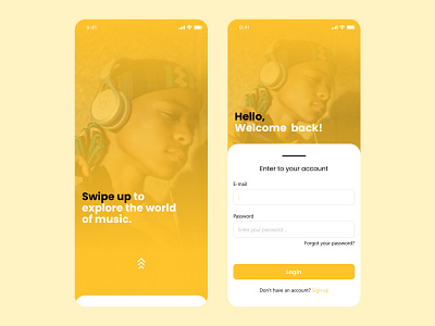 Login Screen Design adobe photoshop app design figma mobile design music ui ui design user interface ux