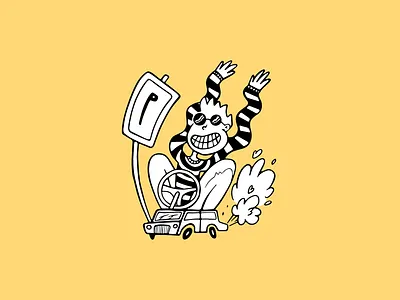 parking car driver driving guy illustration parking playful simpe