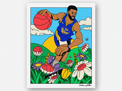 Steph all the pretty colors basketball flowers golden state warriors illustration nathan walker nba steph curry