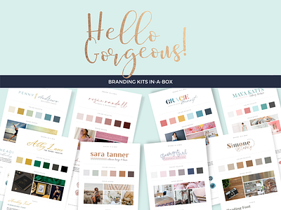 Hello Gorgeous Courses: Brand Kits In-A-Box brand branding canva design diy kit kits logo premade template