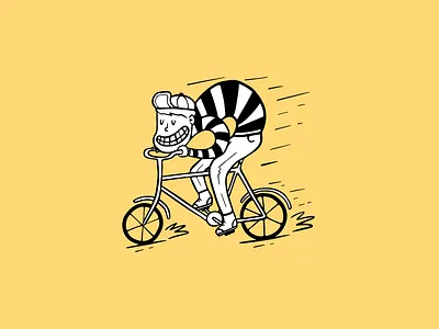 Bicycle dude bicycle bike dude funny illustration man playful simple