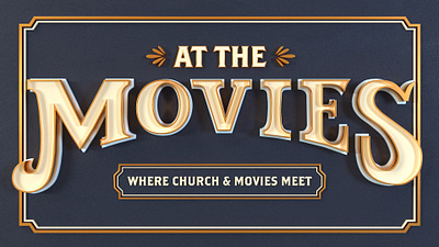 At the Movies 2021 church art custom lettering design illustration lettering m movies series art