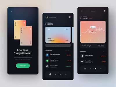 Finance Mobile App Animation animation animation after effects animation design banking branding card dark mode design design concept finance mobile mobile app money motion graphics product design statistics ui ui design ux design wallet