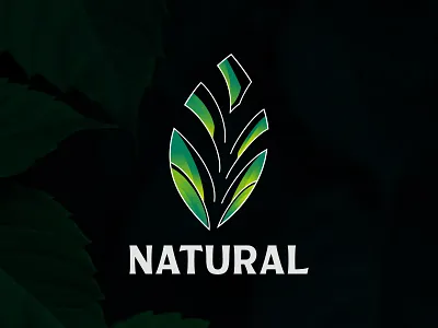 Flat and Modern Logo For NATURAL brand identity branding design flat garden graphic art graphic design graphics design icon illustration leaf logo leaves logo lettering logo modern natural nature typography ui vector