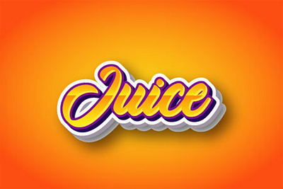 juice 3d text effect animation app art branding clean design flat illustration logo ui