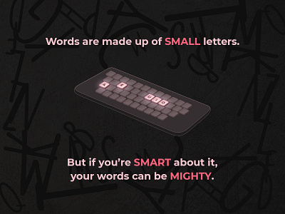 Smaller. Smarter. Mightier art branding concept concept art design graphic design illustration inspiration inspirational keyboard letters logitech motivate motivational type typography vector vector illustration visual design words