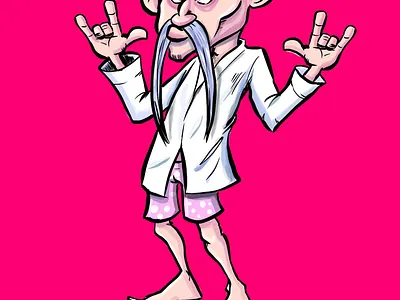 Evil character in his polka dot underwear cartoon character humour illustration illustrator