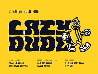Lazy Dude - font and illustrations alphabet burger cartoon design fast food font hot dog illustration junk food lettering type typeface typography