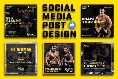 Social Media Post Design 3d banner ads design branding design facebook ad design facebook banner graphic design graphic designer gym banner design gym post design gym social media instagram post design motion graphics shatil arof social media banner social media cover social media design social media post design ui