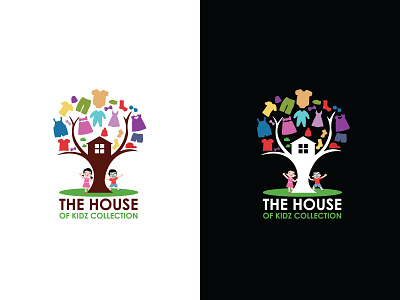 The House Of Kidz Collection baby baby clothes branding clothes collection design flat frogs graphic design illustration illustrator infants jeans kids logo socks tree house ui ux vector