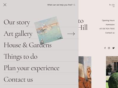 Art Gallery — Sliding Nav art digital gallery graphic design typogra typography ui ux website