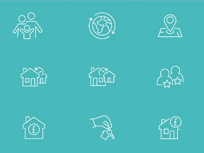Icons for a property website icons vector