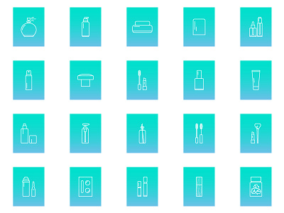 Icons for packaging for a cosmetic, fragrance industries website icons vector