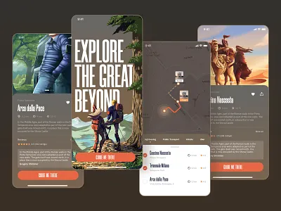 Hiking App Concept app design camping concept design design hiker hiking illustration mountain ui ux