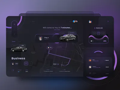 — Taxi Of The Future / Dashboard UI app booking card dashboard design driver future map taxi taxi ui ui user interface ux vector vision web web app web design website веб дизайн