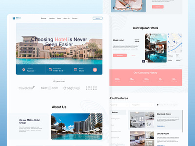 Milton Hotel Group Landing Page design ui ui ux ui design webdesign website