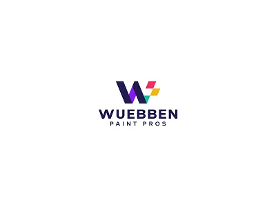 Wuebben Paint Pros logo design branding graphic design logo logo design modern logo modern painting logo paint pros logo painting painting logo painting w letter logo w letter logo w logo