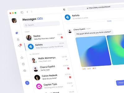 Talky - Messenger Web app chat clean dashboard gradient interface messenger social ui ui design ux web web design website