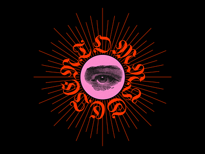 𝔒𝔐𝔑ℑ𝔖ℭℑ𝔈𝔑𝔗 design esoteric eye graphic illustration minimal omniscient red religion type typography