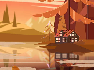 Autumn adobe illustrator design houses illustration ui vector