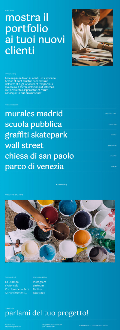 Artist Portfolio Layout branding design divi web wordpress wordpress blog wordpress design